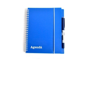 Agenda A5 nedatata (spiralizata + roller) 200 pagini, culoare albastru