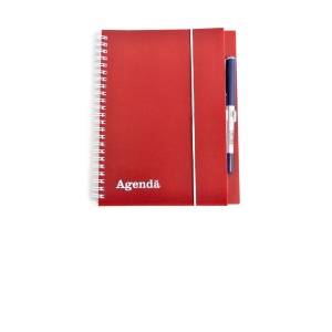 Agenda A5 nedatata (spiralizata + roller) 200 pagini, culoare rosu