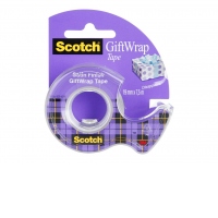 Banda adeziva Gift Wrap cu dispenser, 19 mm x 7,5 m, Scotch