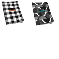Caiet cusut A6, 80 file, 70 g, matematica, coperta design alb negru