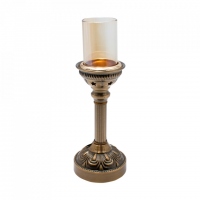 Suport de lumanare Golden Star, Charisma, Sticla&Metal, D8,5x24,5 cm