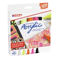 Set markere acrilice, Edding 5000, culori neon, 5 bucati/set