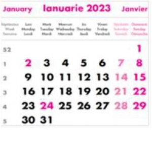 Mini calendar de birou 2023