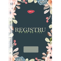 Registru A4 96 file DACO model floral albastru RG496AR