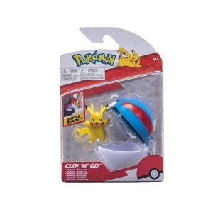 Figurine Clip N Go. Pokemon, Pikachu 9 &amp; Great Ball