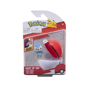 Figurine Clip N Go. Pokemon, Piplup & Poke Ball