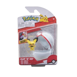 Figurine Clip N Go. Pokemon, Pichu & Premier Ball