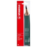 Creion grafit Stabilo Othello 282, HB, fara radiera, corp verde, set 3 bucati/blister