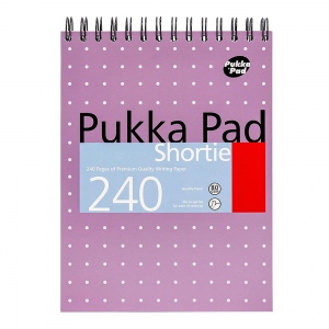 NotePad A5 spira Pukka Pads Metallic Shortie, 240 pagini, dictando