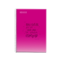 Caiet cu spira MR-Messages A4 mate 80file magenta