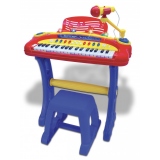 Bontempi - Orga electronica albastra cu microfon si scaun