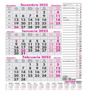 Calendar de perete 2023 triptic cu planner