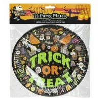 Set 12 buc Farfurie hartie Halloween, diametrul 22 cm