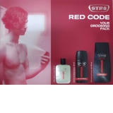 Set STR8 Red Code: lotiune dupa ras 50 ml, deodorant body spray 150 ml, gel de dus 250 ml