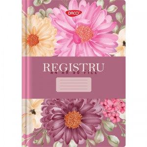 Registru A4 96 file DACO model floral roz RG496DR