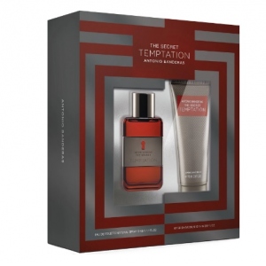 Set Cadou Antonio Banderas The Secret Temptation, Barbati: Apa de toaleta, 50 ml +  balsam dupa ras, 75 ml
