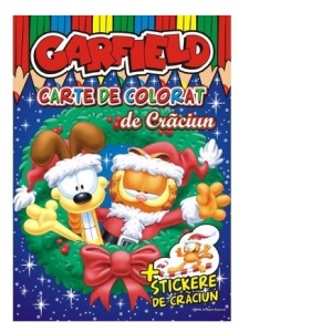 Garfield - Carte de colorat de Craciun si stickere