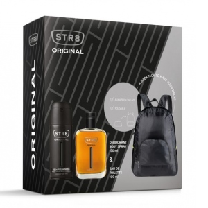 Set cadou STR8 Original, Barbati: Apa de toaleta, 100 ml + Deodorant spray pentru corp, 150 ml + ghiozdan cadou