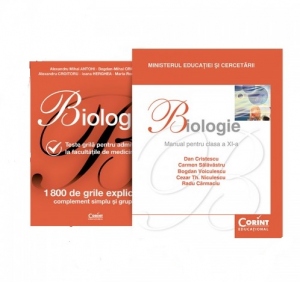 Pachet (2 carti) Biologie teste grila admitere medicina + Manual Biologie a XI-a Niculescu