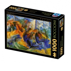 Puzzle 1000 piese Umberto Boccioni - Horse Rider Houses
