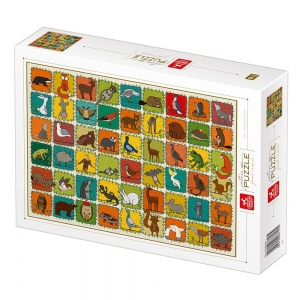 Puzzle 1000 piese - Pattern Forest Animals / Animale salbatice