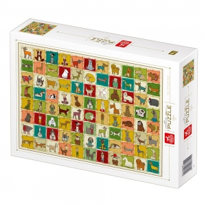 Puzzle 1000 piese - Pattern Dogs/Cani