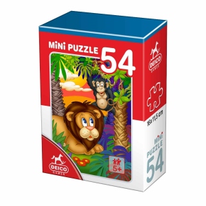 Mini-puzzle 54 piese - Animale salbatice, leu