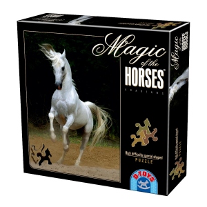 Puzzle special 239 piese in forma de cai - Magic of the Horses - Cal alb
