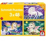 Puzzle 3 x 48 piese - Animale mitice