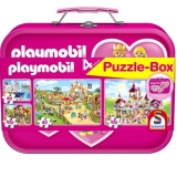Puzzle 4 in 1 (2x60, 2x100 piese) Playmobil - Playmobil roz