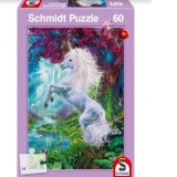 Puzzle 60 piese - Unicorn in Gradina Fermecata