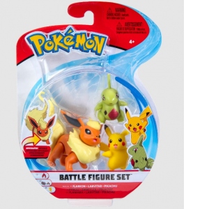Set 3 figurine de actiune, Pokemon, Flareon & Larvitar & Pikachu