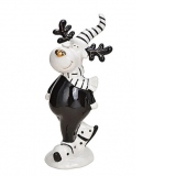 Rudolph Ren ceramic decorativ alb-negru 20 cm, model negru