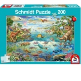 Puzzle Schmidt: Descopera dinozaurii, 200 piese
