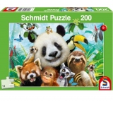 Puzzle Schmidt: Portret de familie cu animale, 200 piese