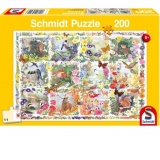Puzzle Schmidt: Anotimpurile cu flori si animale, 200 piese