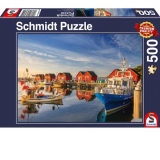 Puzzle Schmidt: Portul pescarilor - Weisse Wiek, 500 piese