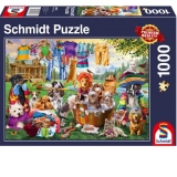 Puzzle Schmidt: Gradina nebuna a animalelor de companie, 1000 piese