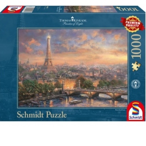 Puzzle Schmidt: Thomas Kinkade - Paris, orasul iubirii, 1000 piese