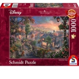 Puzzle Schmidt: Thomas Kinkade - Disney - Doamna si Vagabondul, 1000 piese