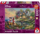 Puzzle Schmidt: Thomas Kinkade - Disney - Indragostitii Mickey si Minnie, 1000 piese