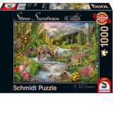 Puzzle Schmidt: Steve Sundram-Animale din padure, 1000 piese