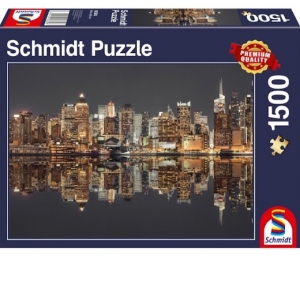 Puzzle Schmidt: New York pe timp de noapte, 1500 piese