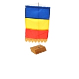 Fanion steag Romania cu suport din lemn