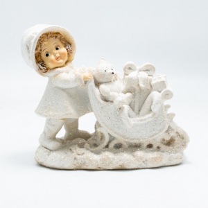 Figurina Christmas Sleigh, Ceramica, 14x7x13 cm