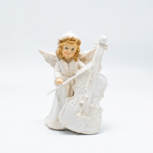 Figurina Craciun Cello Angel, Ceramica, 7x6x13 cm