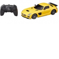 Masina cu telecomanda Mercedes-Benz SLS AMG galbena , scara 1 la 18