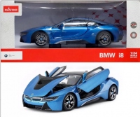 Masinuta metalica Bmw I8 albastru, scara 1 la 24