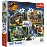 Puzzle Trefl 4in1 - Jurassic World, In lumea dinozaurilor