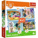 Puzzle Trefl 4in1 - 44 Cats, Echipa pisicilor